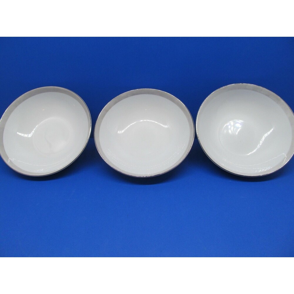 Mikasa Cascade Gray 6 1/2" Coupe Cereal Bowls Bundle of 3